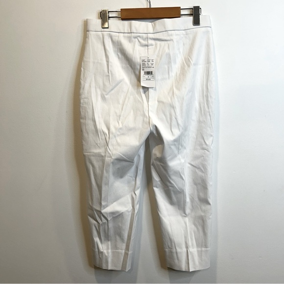 Laura High-Rise Bengaline Capris Pants Metal Detail White - Picture 10 of 11